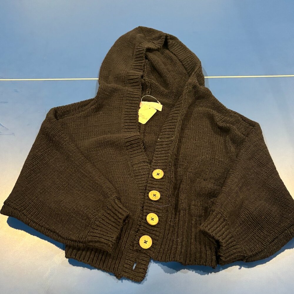 Free People Beach Black Cardigan Sweater Large NWT